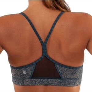 Lululemon Flow Y Bra IV Yoga Active Run Womens 8 Half Micro Macro Alberta Lake
